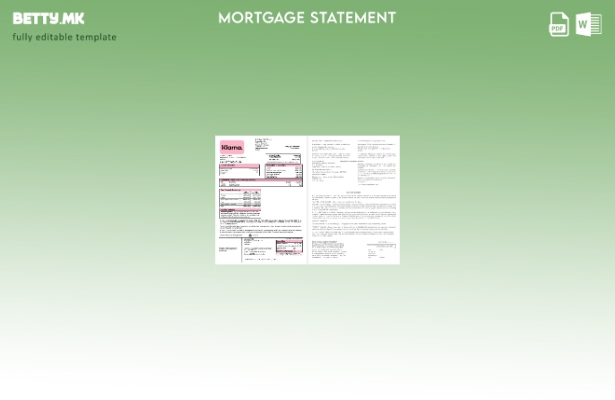 модерен стил Шведска извод за хипотека на Klarna Bank во шаблон за формати Word 